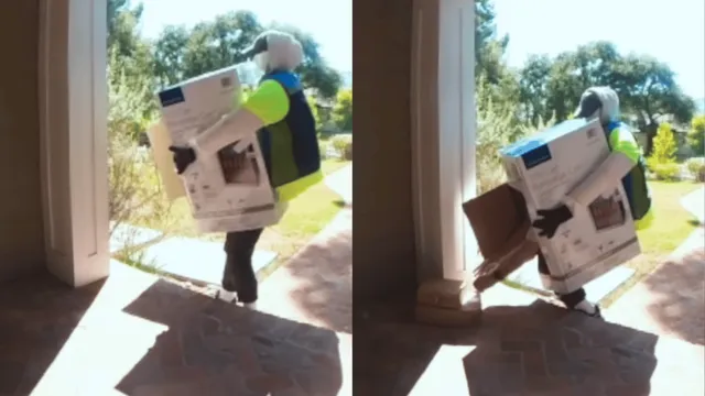 man-steals-online-package-while-wearing-delivery-man-costume-trick-impresses-internet-viral-video